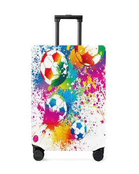 Красочная футбольная краска Футбольная дорожная крышка для багажа Эластичная крышка для багажа Чехол для чемодана Пылезащитный чехол Аксессуары для путешествий