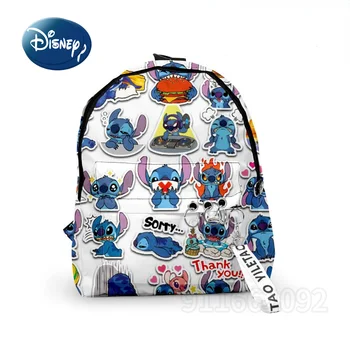Disney Stitch Новый детский рюкзак Люксовый бренд Рюкзак для мальчиков и девочек Мультяшный модный женский мини-рюкзак в 3D-стиле Изображение 2