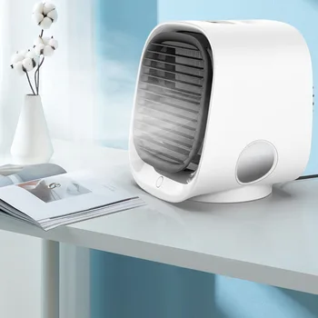 Портативный Мини-Кондиционер USB Air Cooler Вентилятор Увлажнитель Воздуха С Водяным Охлаждением Вентилятор Воздушного Охлаждения Для Офиса, Спальни С Подсветкой 7 Цветов