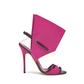 Розовые Босоножки с круглым Декором, Синие Свадебные туфли с открытым Носком для Женщин, Туфли на высоком каблуке-шпильке, 2023, zapatos para mujeres
