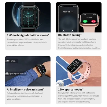 Серия 9 2023 Новые Смарт-часы с Bluetooth-вызовом Для Мужчин, Спортивный браслет, Смарт-браслет с Пользовательским циферблатом, Умные Часы Для Apple Watch Для Мужчин И Женщин Изображение 2