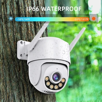 Беспроводная уличная WIFI-камера iCSee 1080P, Умный Дом, Цветное ночное видение, обнаружение человека, водонепроницаемая IP-камера безопасности Изображение 2