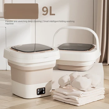 Складная стиральная машина большой емкости для стирки и снятия нижнего белья, колготок, встроенная портативная мини-стиральная машина Изображение 2