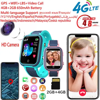 Глобальные 4G Смарт-часы Детские GPS WIFI LBS Трекер Местоположения Умные часы для детей Камера Память видеозвонков 2G + 4G Смарт-часы