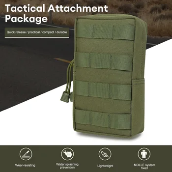 Уличная тактическая поясная сумка Molle 600D Оксфорд Хаки, военная поясная сумка для хранения, Охотничий рюкзак, Тактический жилет Изображение 2