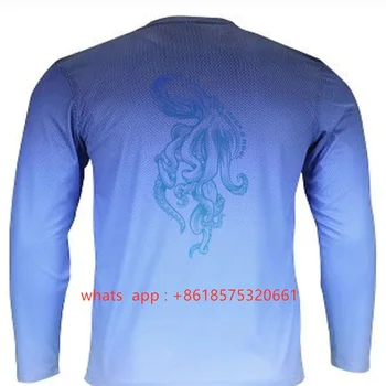 Мужская летняя дышащая одежда Camisa De Pesca с защитой от ультрафиолета, Короткие сухие рубашки Изображение 2