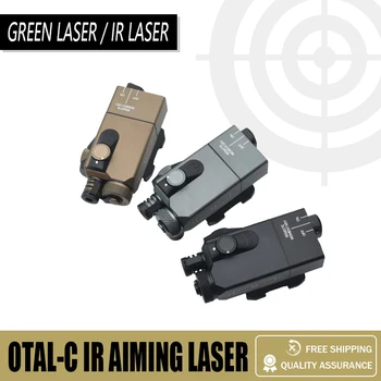 Тактический Металлический Офсетный Мини-Зеленый Лазерный ИК-Лазерный прицел OTAL-C Подходит для Планки Пикатинни с Креплением QD для Охотничьих Страйкбольных Винтовок