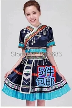 Новая женская одежда для мяо-хмонгов, древнее традиционное китайское платье для танцев, одежда для хмонг-мяо больших размеров
