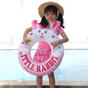 Милое кольцо для плавания с кроликом для девочек 3-10 лет, поплавок для бассейна, детское кольцо для плавания, Круг для плавания в бассейне, игрушки для вечеринок Изображение 2