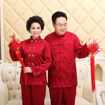 Мужской и женский костюм эпохи Тан, Шелковый костюм, рубашка с длинными рукавами, Традиционный китайский новогодний комплект одежды Hanfu для родителей