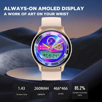 2023 Новые Смарт-часы Bluetooth Call NFC, женские водонепроницаемые спортивные Фитнес-трекеры, Многофункциональные умные часы AMOLED для Huawei Xiaom Изображение 2