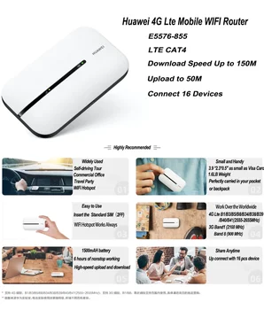 Huawei Mobile WIFI 3 E5576-855 Беспроводной WiFi-маршрутизатор Точка доступа 4G Lte Сетевые устройства Ретранслятор, расширитель, усилители сигнала Изображение 2
