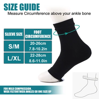 1 пара носков для невропатии, компрессионный рукав для лодыжки для женщин или мужчин, поддержка лодыжки при отеках, подошвенном фасците Изображение 2