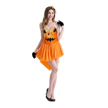 Женский костюм Тыквы для взрослых на Хэллоуин, Необычная вечеринка, Пурим, форма для косплея Волшебницы