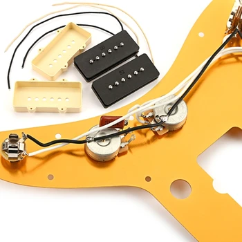 Набор звукоснимателей для гитарного бриджа, предварительно подключенные звукосниматели, накладка для электрогитары, Бридж с 6 седлами, Хардтейл с монтажными принадлежностями 69HD
