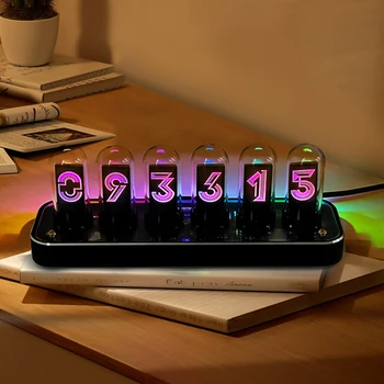 RGB Подвеска-ламповые часы Nixie с 6-значным Ips-экраном, цифровой секундомер для отображения времени, Креативный подарок для украшения рабочего стола
