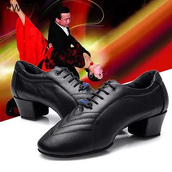 Мужская Дышащая обувь для латиноамериканских танцев, Кожаная обувь для учителей на мягкой подошве, Обувь для взрослых, Обувь для бальных танцев, Спортивная обувь для вечеринок, Мужская кожаная обувь