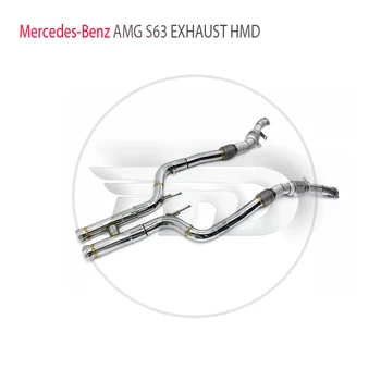 Водосточная труба Выхлопной системы HMD с Высоким Расходом для Mercedes Benz AMG S63 W222 5.5T С Гоночной трубой Каталитического нейтрализатора