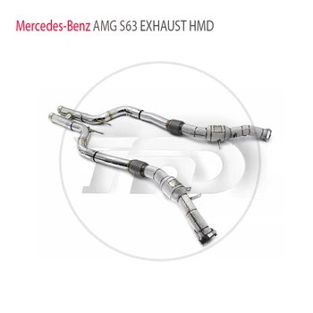 Водосточная труба Выхлопной системы HMD с Высоким Расходом для Mercedes Benz AMG S63 W222 5.5T С Гоночной трубой Каталитического нейтрализатора Изображение 2