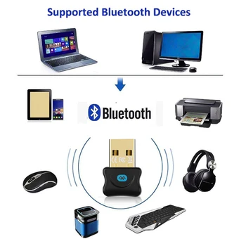 Бесплатный USB Bluetooth адаптер Bluetooth 5.0 Музыкальный аудиоприемник передатчик для ПК Ноутбук мышь клавиатура USB передатчик Изображение 2